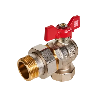 Кран шаровой полнопроходной угловой ROMMER - 1" (ВР/НР, ручка-бабочка)