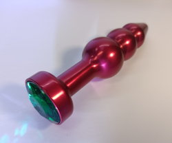 Пробка металл фигурная елочка красная с зеленым стразом 11,2х2,9см 47431-6MM