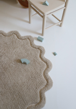 Стираемый коврик Nattiot Sweet April Lin (Ø110 см), хлопок, серый