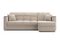 Диван угловой с оттоманкой Неаполь 1,4 - Velutto 17 бежевый/накладка венге