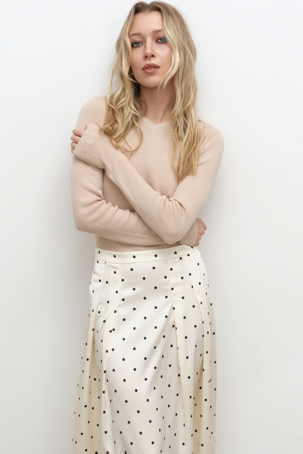 Юбка расклешенная в горох