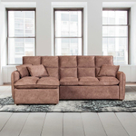 Rio диван-кровать с шезлонгом, замша camel