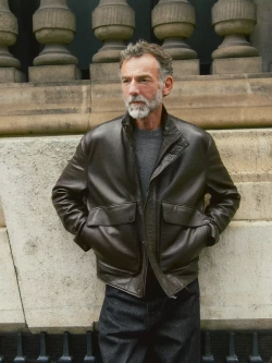 Massimo Dutti Куртка из кожи наппа с карманами, коричневый