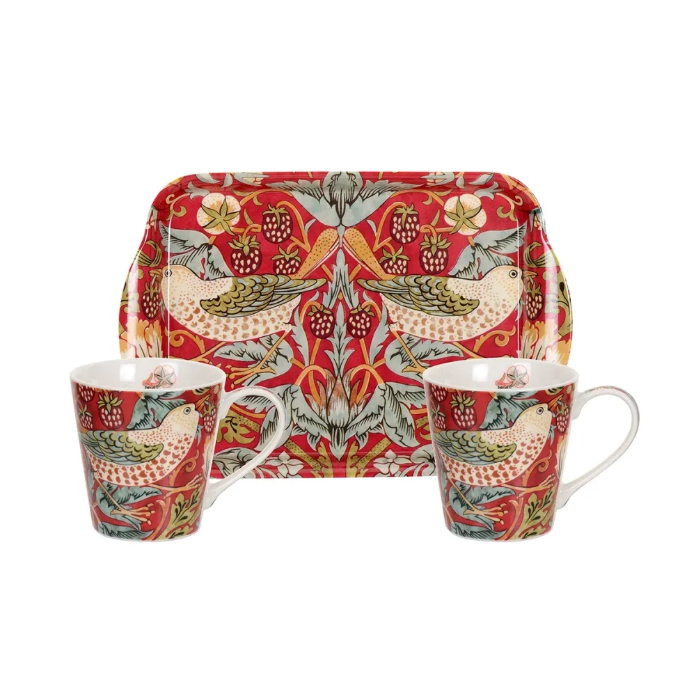 Spode Набор из 2 кружек Morris & Co. 180 мл + поднос 21x14 см Клубничный вор