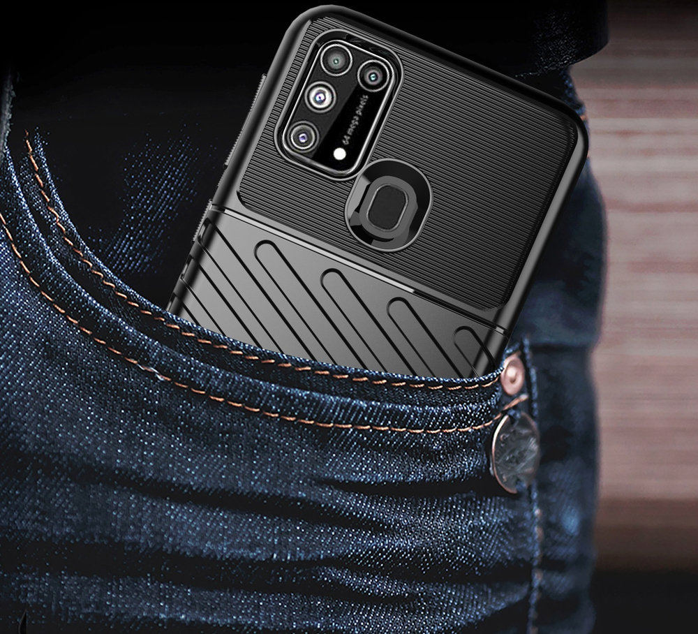 Защитный чехол темно-синего цвета на телефон Samsung Galaxy M31, серия Onyx от Caseport