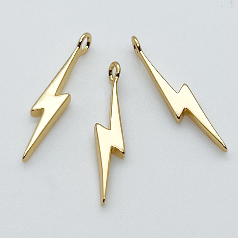 Подвеска Молния, цвет золото, размер 22*4 мм, цена за 1 шт