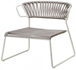 Кресло лаунж плетеное Scab Design Lisa Lounge Filo, лен, серебристый