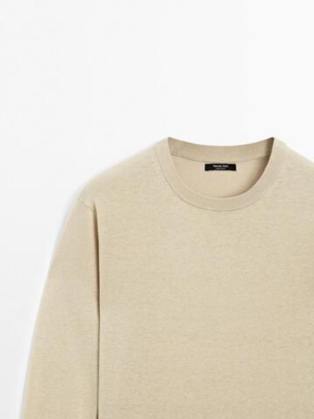 Massimo Dutti Свитер из смесового хлопка, бронзовый