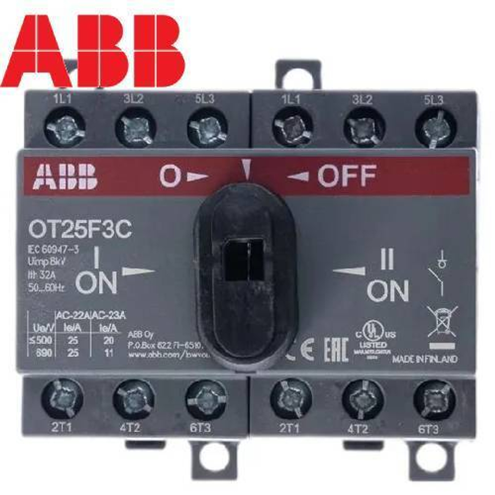Реверсивный рубильник ABB OT25 F3C 25A