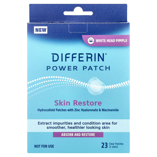 Differin, Power Patch, восстановление кожи, 23 очищающих патча