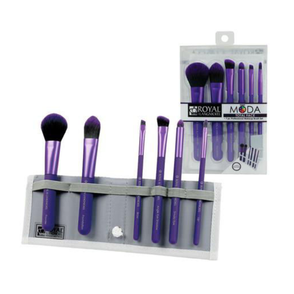 Royal&Langnickel  MODA TOTAL FACE SET. Набор кистей для макияжа всего лица в чехле фиолетовый