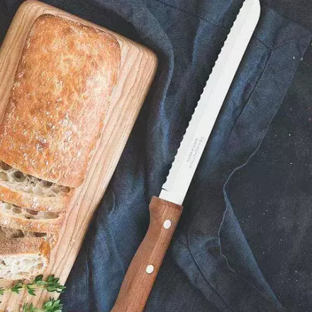 Нож для хлеба сталь,дерево ,L=320/190,B=23мм коричнев.,металлич