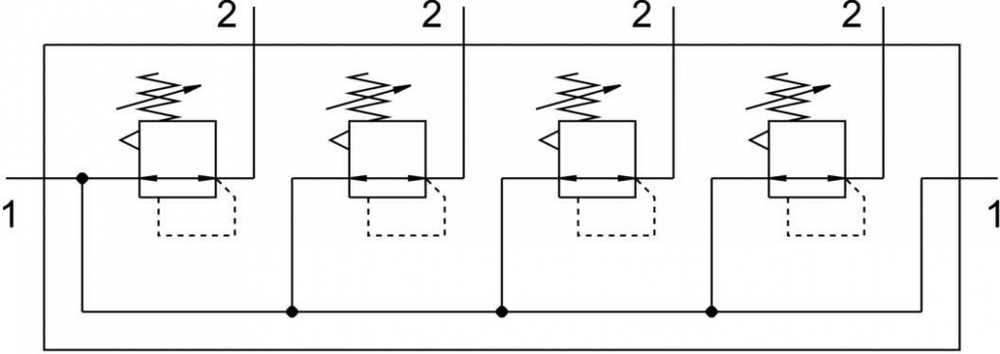 LRB-1/2-D-O-K4-MIDI Коллектор регуляторов давления