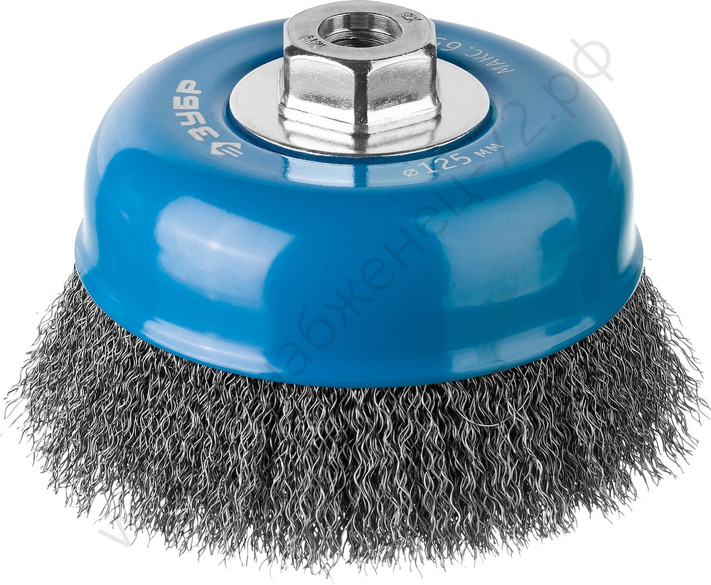 ЗУБР 125 мм, витая стальная проволока, 0.3 мм, Щетка чашечная, Профессионал (35261-125)