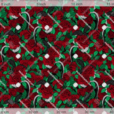 Змеи и розы. Готический принт by Ultimaiulia 526 DPI