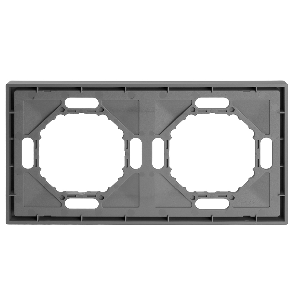 Рамка STEKKER, PFR00-5002-10 2-местная, серия Эмили, платиново-серый, soft touch 49963