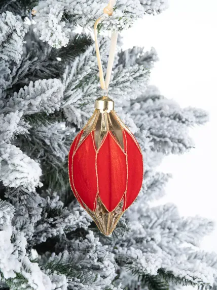 Винтажная стеклянная олива Ришелье h-11 см., 1 шт., Karlsbach (13237)