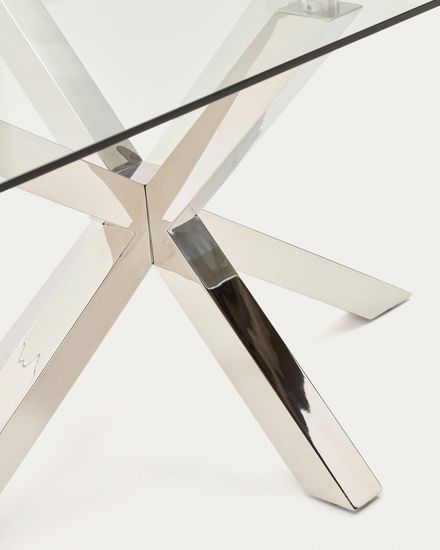 Стеклянный стол Arya с ножками из хромированной стали 200x100