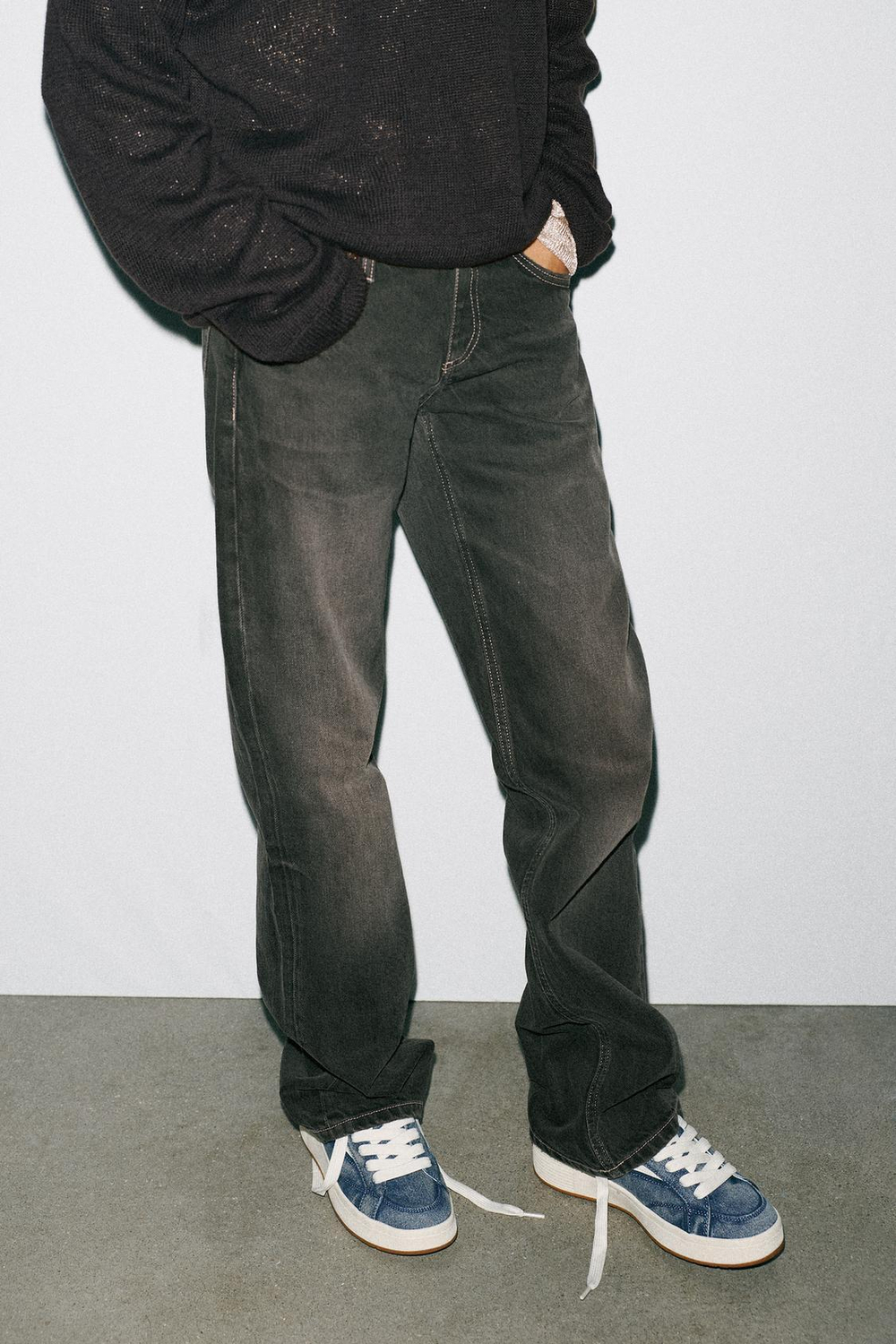 ZARA ДЖИНСОВЫЕ КРОССОВКИ, СИНИЙ