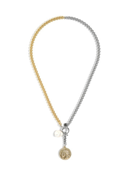 Колье "Marriot pearl coin" Bicolor