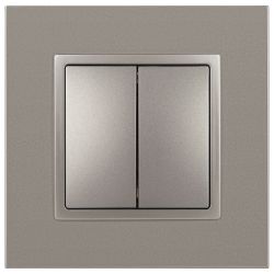 Переключатель ЭРА Elegance 14-1112-16 перекрёстный двойной, 10АХ-250В, титан