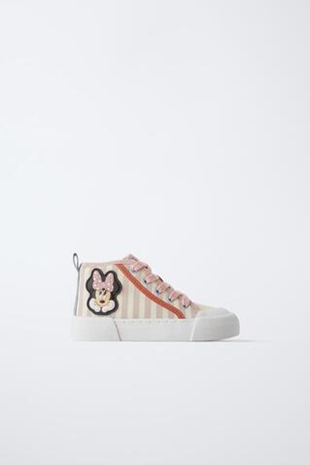 ZARA ВЫСОКИЕ КЕДЫ С ДЕТАЛЬЮ «МИННИ МАУС» © DISNEY, РОЗОВЫЙ