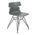 Стул HANSEN (mod. 622N) / 1 шт. в упаковке пластик/металл/эко кожа, 51х47х80 см, высота до сиденья 45 см, серый/черный