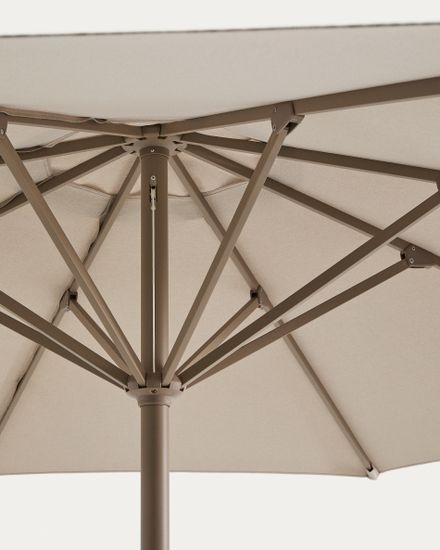 Бежевый зонт Milna со стальной конструкцией цвета таупе, диаметр 300 см