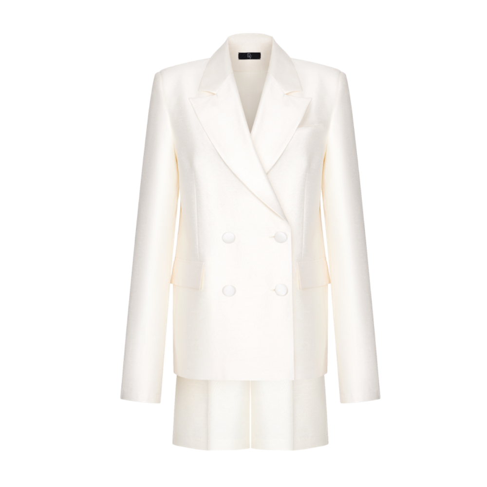 Бермуды с завышенной талией из шелка Дюпион