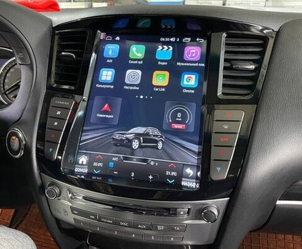 Магнитола для Infiniti QX60, JX35 (пластиковый верх) - Carmedia NH-I1201-1 ("Тесла-Стиль") Android 10, 4ГБ+64ГБ, SIM-слот