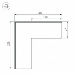 Соединитель угловой L-образный накладной Arlight S-LUX 030131