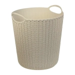 Корзина для бумаг ВЯЗАНИЕ 10л белый ротанг