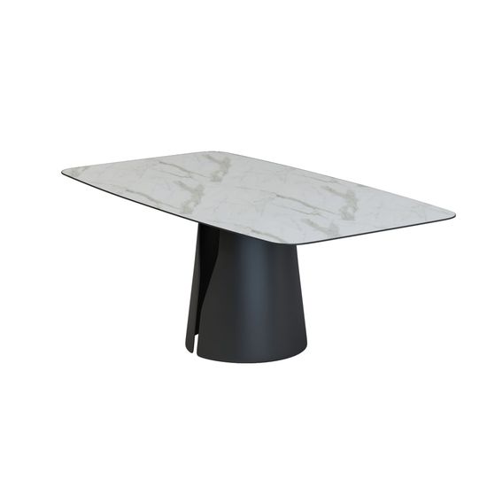 Стол овальный GIO 180, керамика матовая, белая