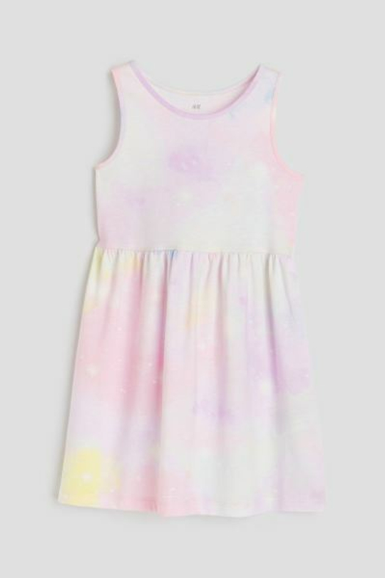 H&M Хлопковое платье с принтом, светло-розовый