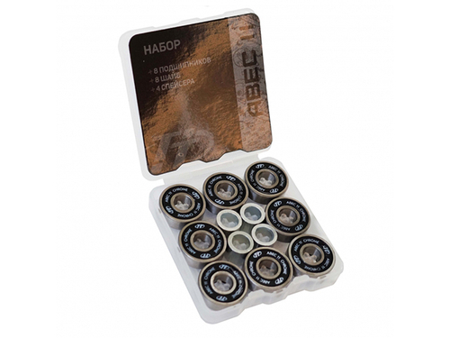 Подшипники скоростные, 608 размер, циркониевое напыление, ABEC-11, 8 шт.+8 шайб+4 спейсера. В пластиковой коробке Ceramic skate