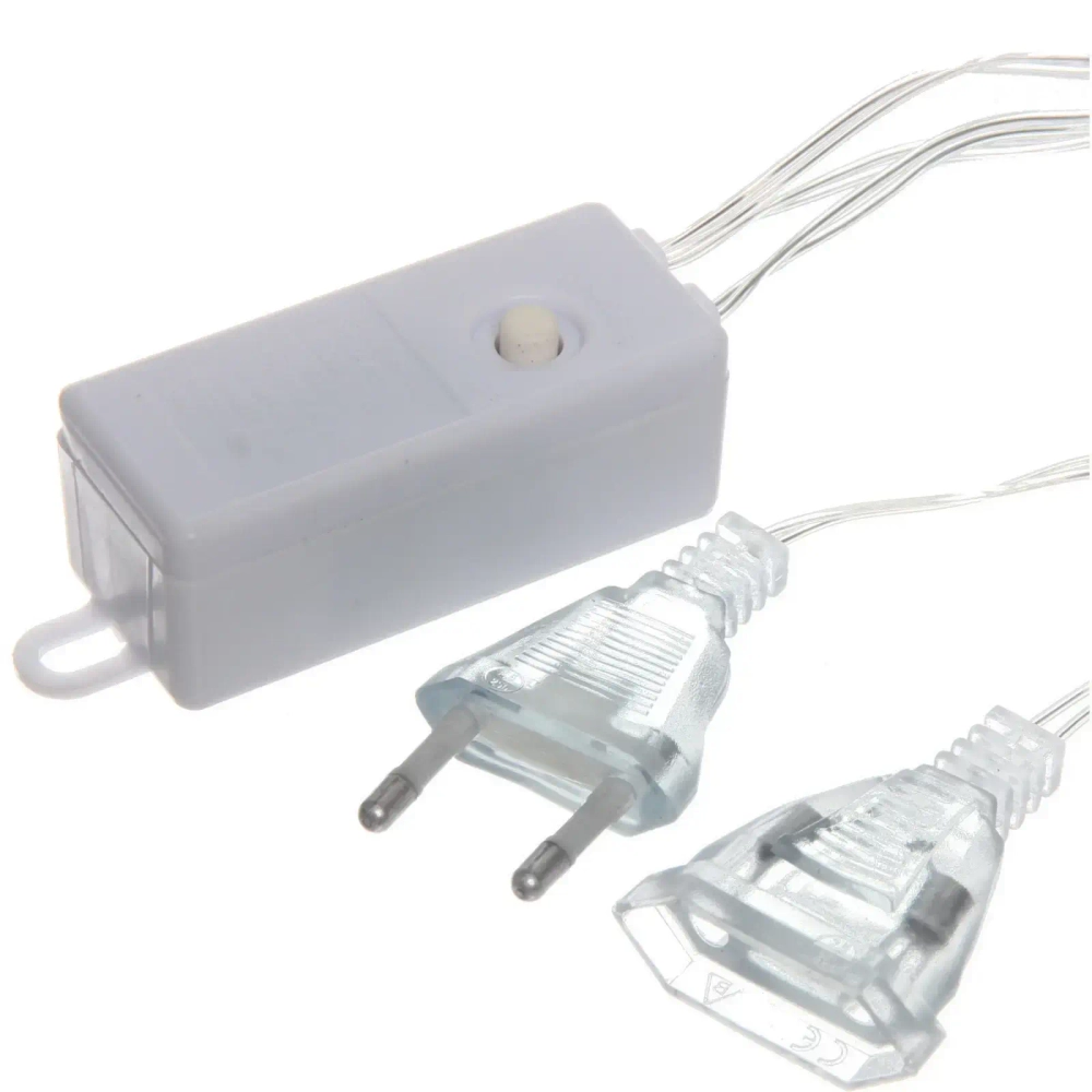 Гирлянда для дома БАХРОМА ш3м*0,8/0,5м 672 лампы LED «Звездопад», прозрачн.провод, 8 реж, IP-20,Теплый белый (возможность соедиения)