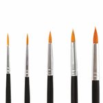 Кисти BRAUBERG, набор 5 шт. (синтетическая круглая № 1, 2, 3, 4, 5), блистер, 200218