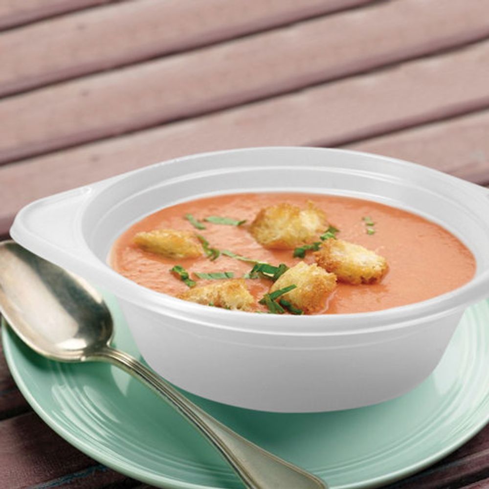 Одноразовые тарелки суповые,100 шт., пластик, 0,5 л,холодное/горячее, LAIMA, 600944