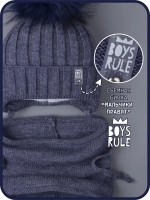 Шапка для мальчика зимняя вязаная и снуд