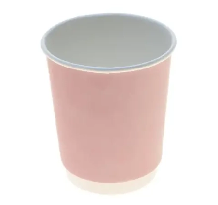 Стакан бумажный 2сл 250 мл d=80мм пастель розовый для горячего