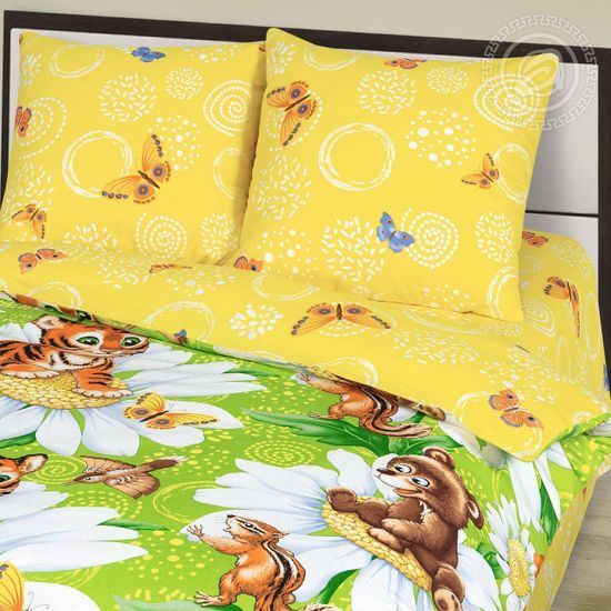 Полуторный комплект детского постельного белья Оранжевое лето бязь
