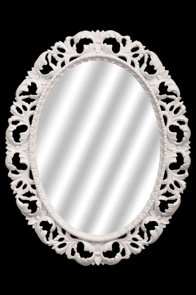 Зеркало ISABELLA овальное с фацетом 760 арт. TS-10210-760-W белый глянец