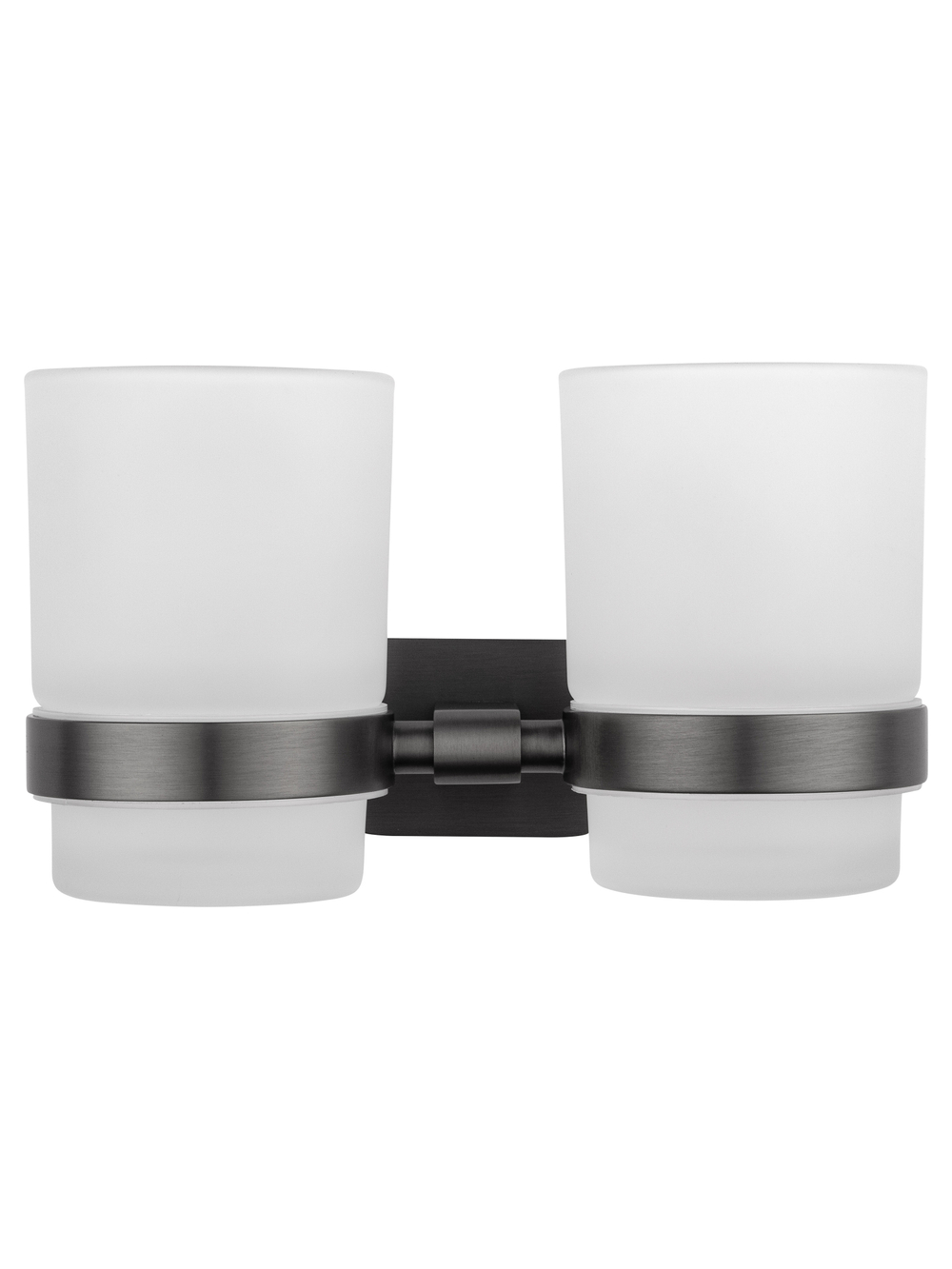 Два стакана для зубных щеток с держателем WONZON & WOGHAND GRAFFITY, Темный графит (WW-9328-GM)