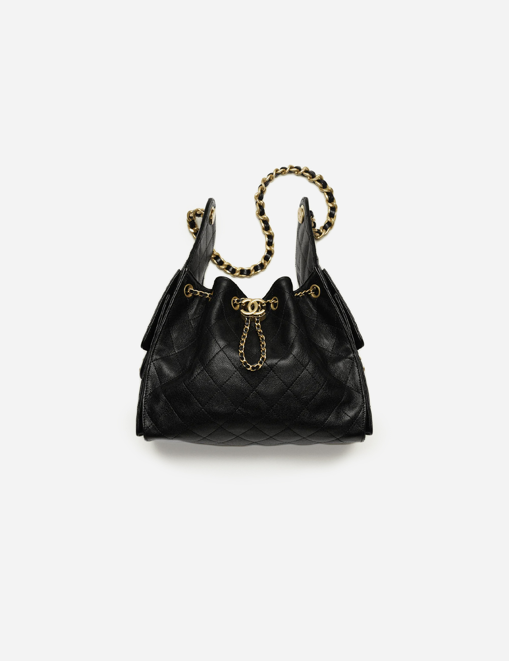 Chanel 25 Small Handbag Grained Calfskin & Gold-Tone Metal Black