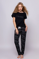 Женский домашний комплект Moon с брючками (Размер: M) (Цвет: черный)