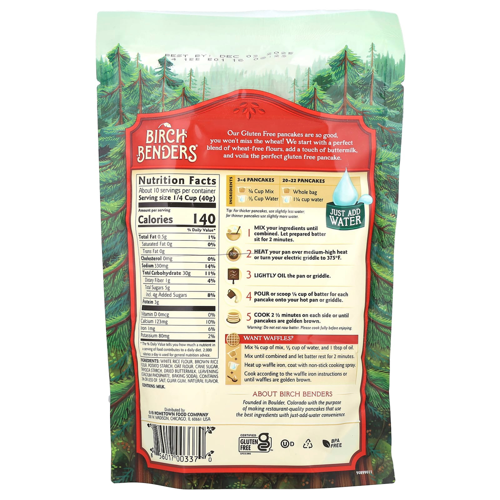 Birch Benders, Готовая смесь для блинов и вафель, без глютена, 397 г (14 унций)