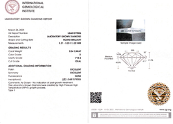 Лабораторно-выращенный бриллиант Кр-57 5.21-5.23 мм D/VVS2 0.54 ct