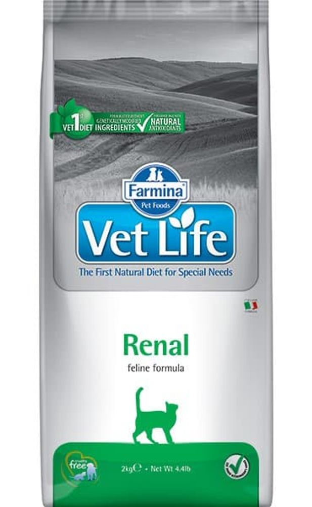 Сухой диетический корм Farmina Vet Life Cat Renal для кошек при почечной недостаточности 2кг Сухой диетический корм Farmina Vet Life Cat Renal для кошек при почечной недостаточности 2кг