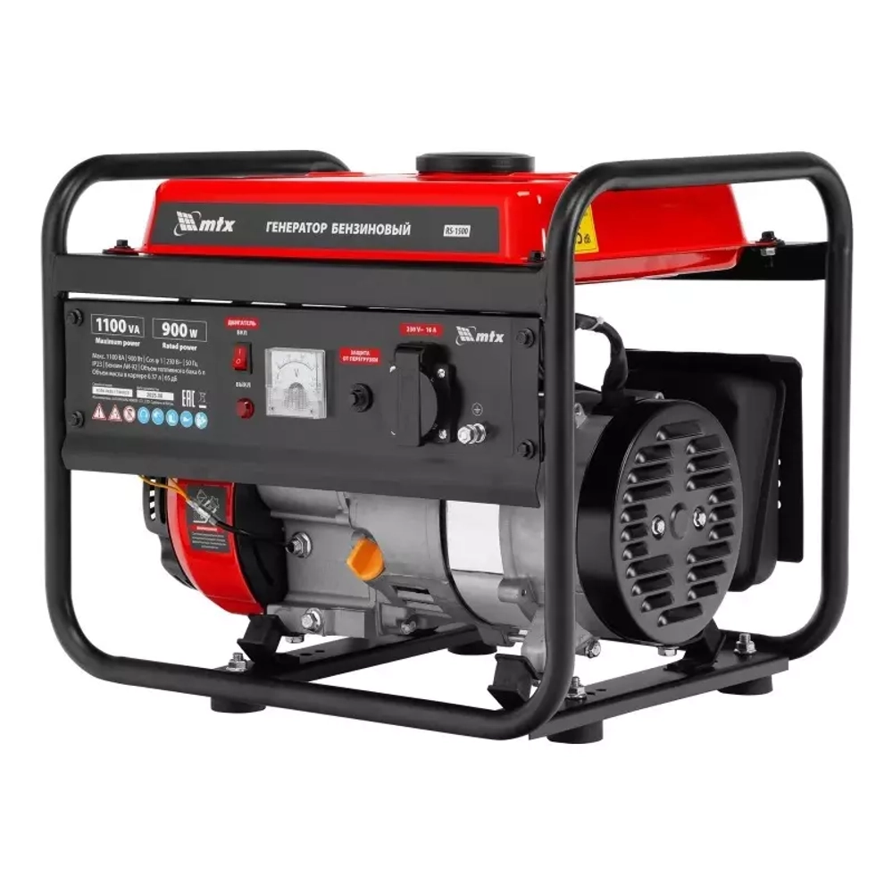 Генератор бензиновый MTX RS-1500, 1,1 кВт, 230В, ручной стартер
