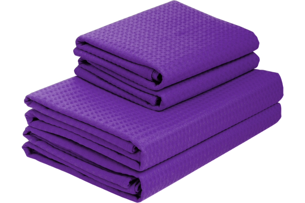 Комплект полотенец вафельных Home One 45х70 (2шт), 80х150 (2шт), баклажан